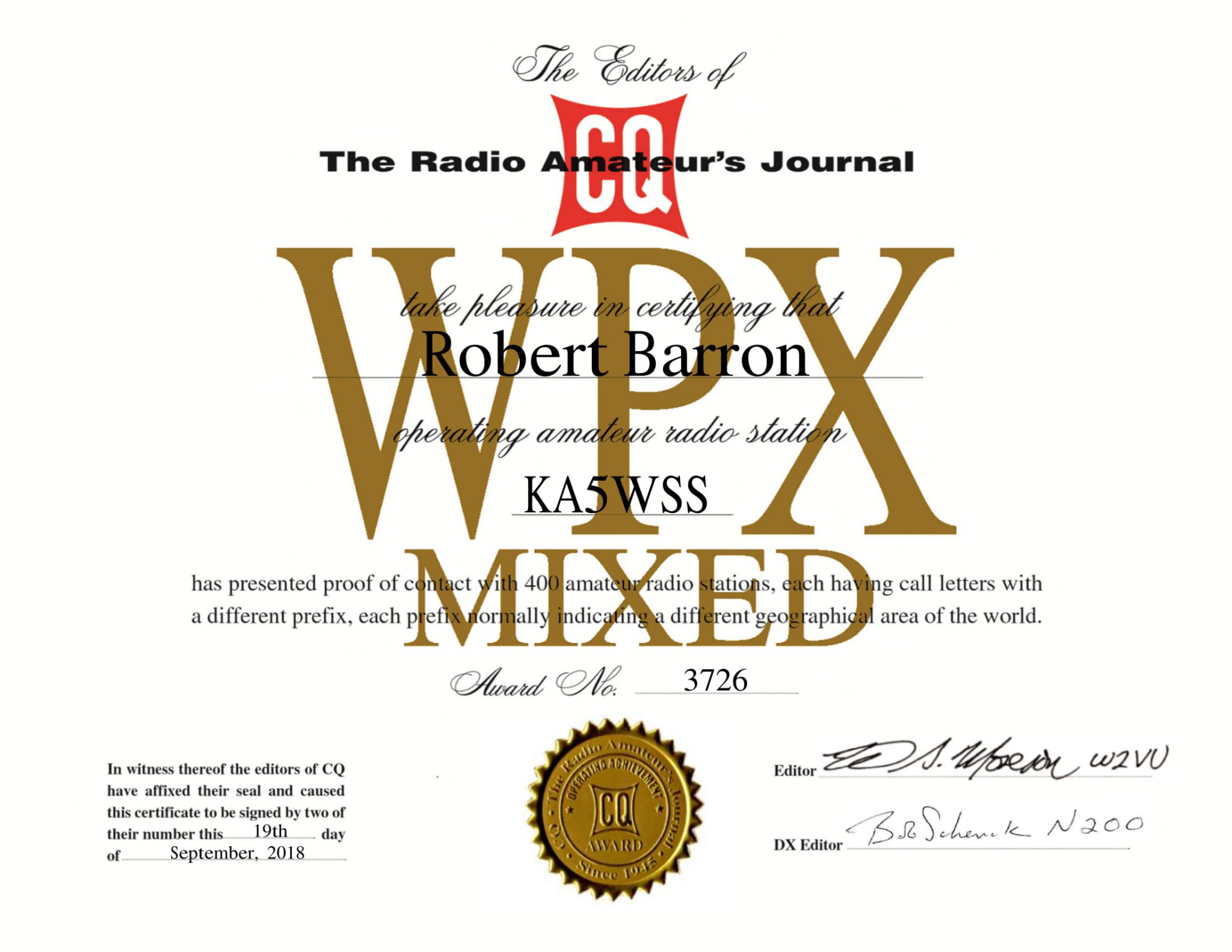 What Happens To CQ Awards? - KA5WSS