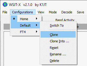 Clone WSJT Config