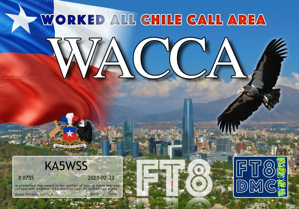 Worked All Chile Call Area Award