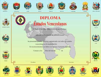 Diploma Estados Venezolanos award showing the disputed Essequibo region.