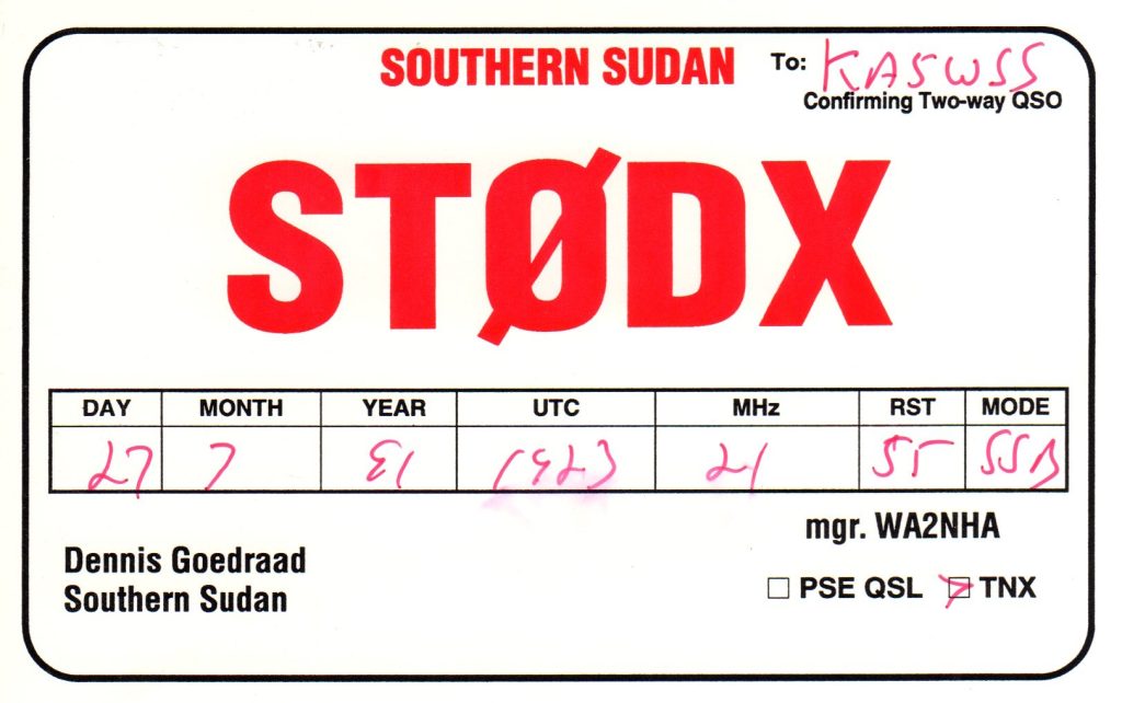 ST0DX QSL Card