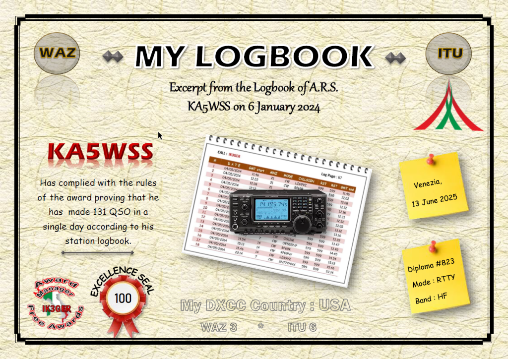 My Logbook Award