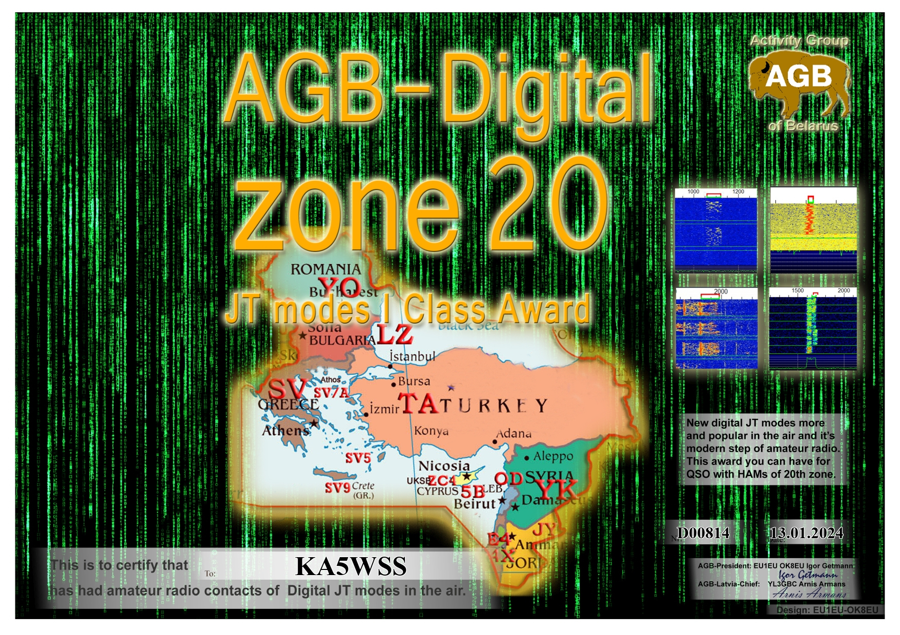 Zone 20 Award - KA5WSS